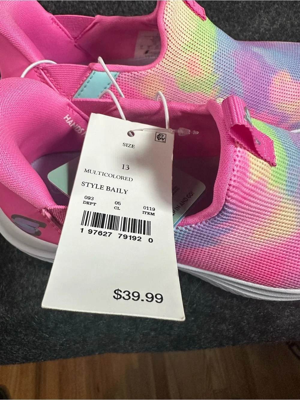 Skechers Girls Step-Ins Tie Dye Sneakers Slip On Memory Foam Shoes Size 13